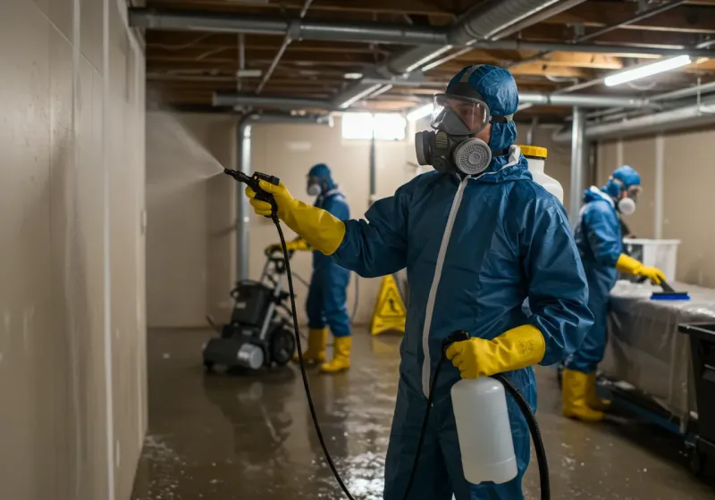 Basement Sanitization and Antimicrobial Treatment process in Hampton County, SC